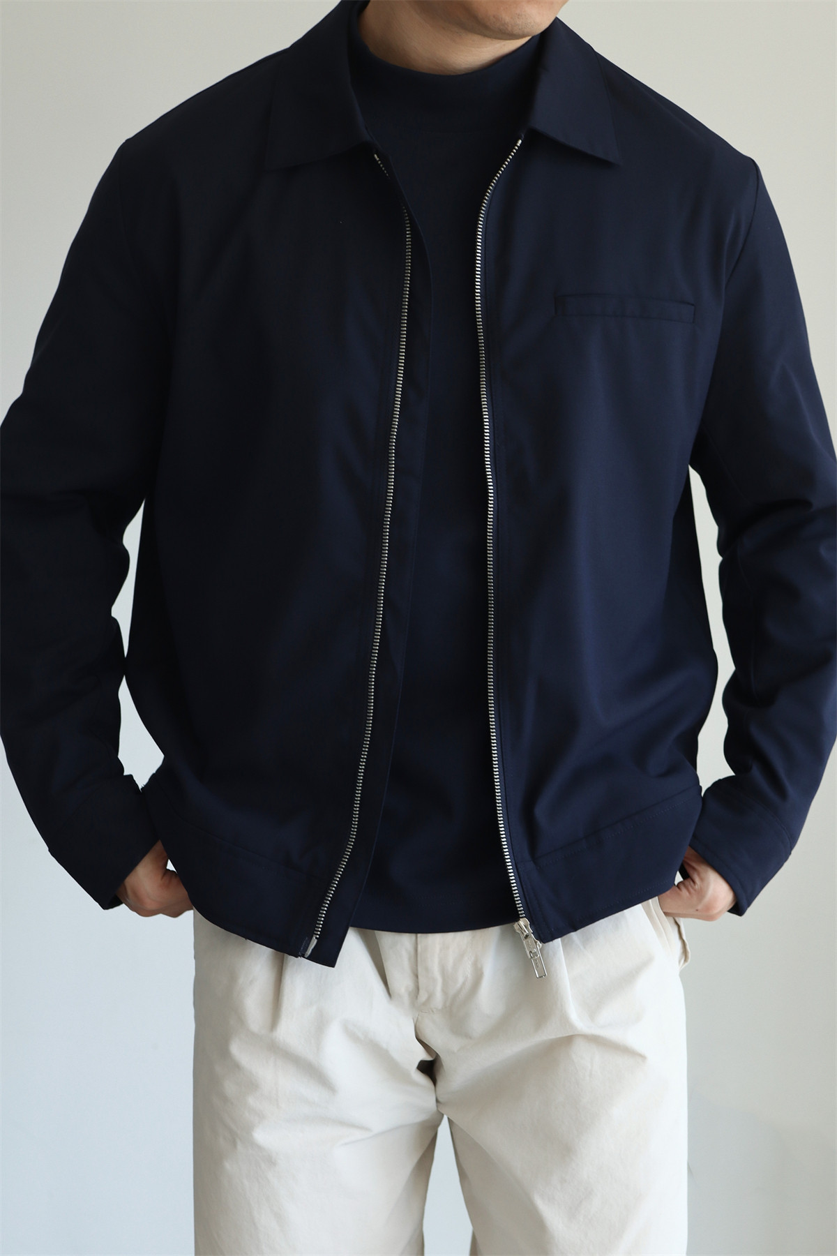 MONSEN Suitory Drapey Plain-Weave Lapel Jacket in Performance Blend product image