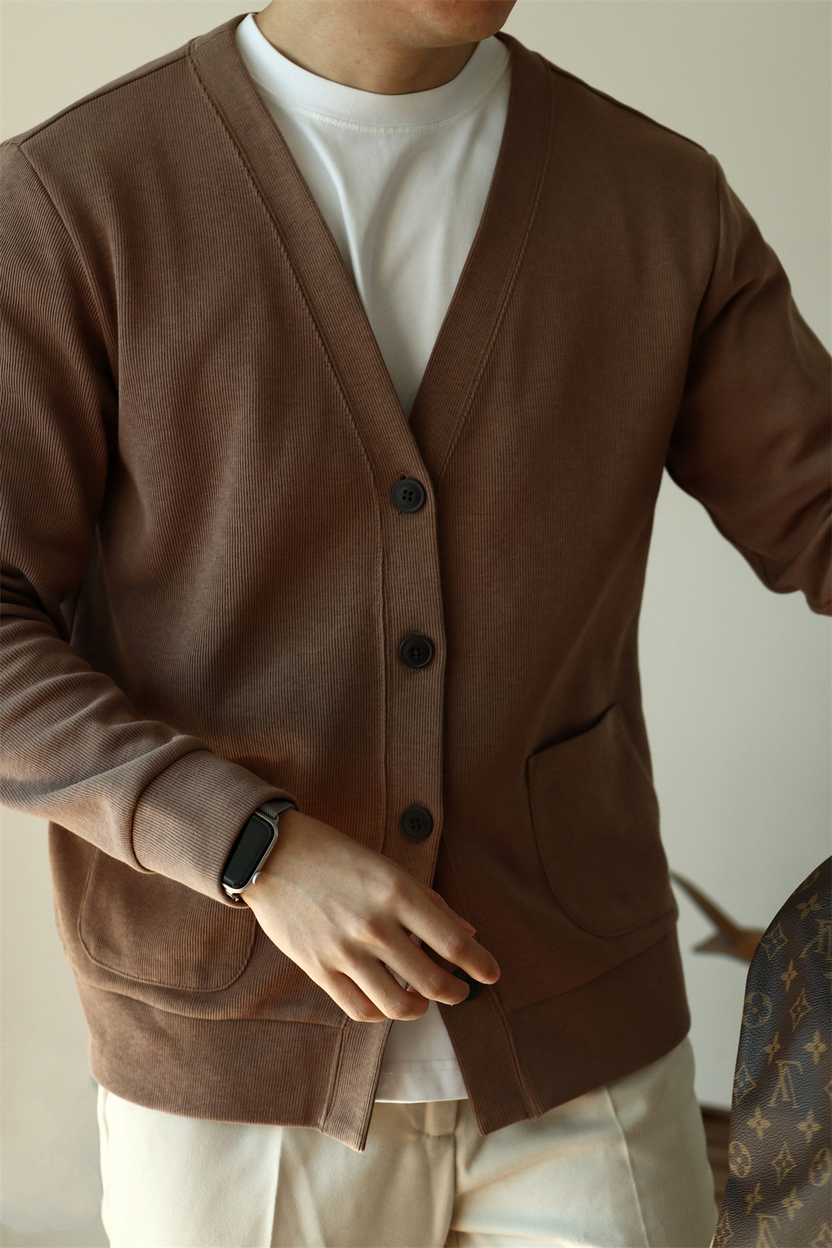 MONSEN Suitory Air-Layer Cotton Knit Cardigan product image