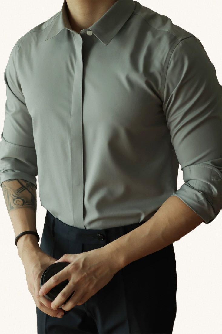 MONSEN Suitory No-Iron Hidden-Placket Shirt in Performance Blend product image