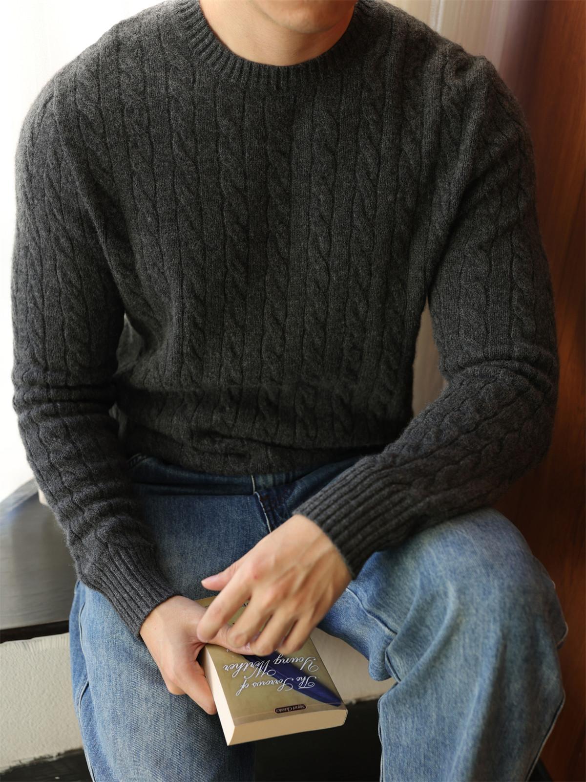 MONSEN Suitory Merino Wool Cable-Knit Sweater product image