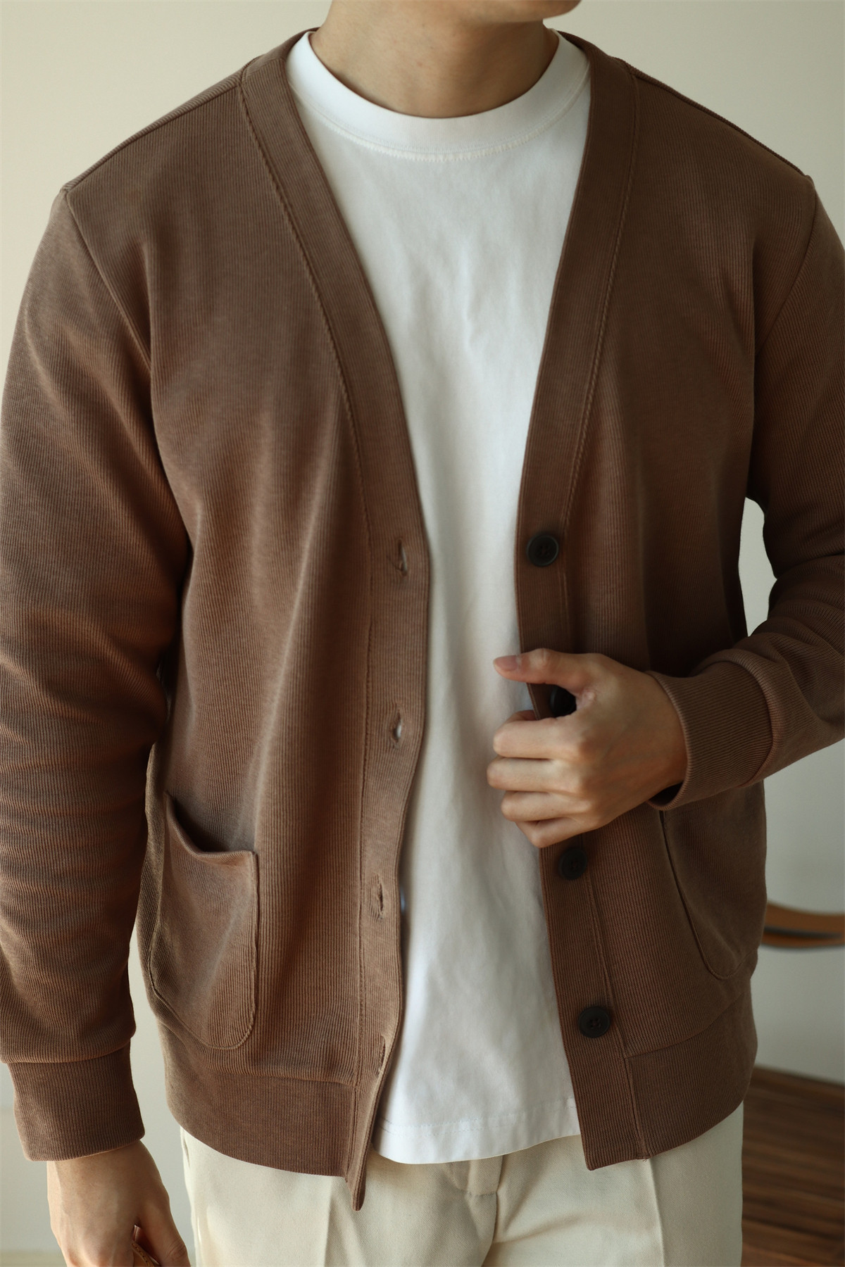 MONSEN Suitory Air-Layer Cotton Knit Cardigan product image