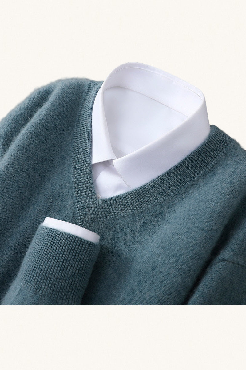 MONSEN Suitory 100% Wool V-Neck Sweater product image