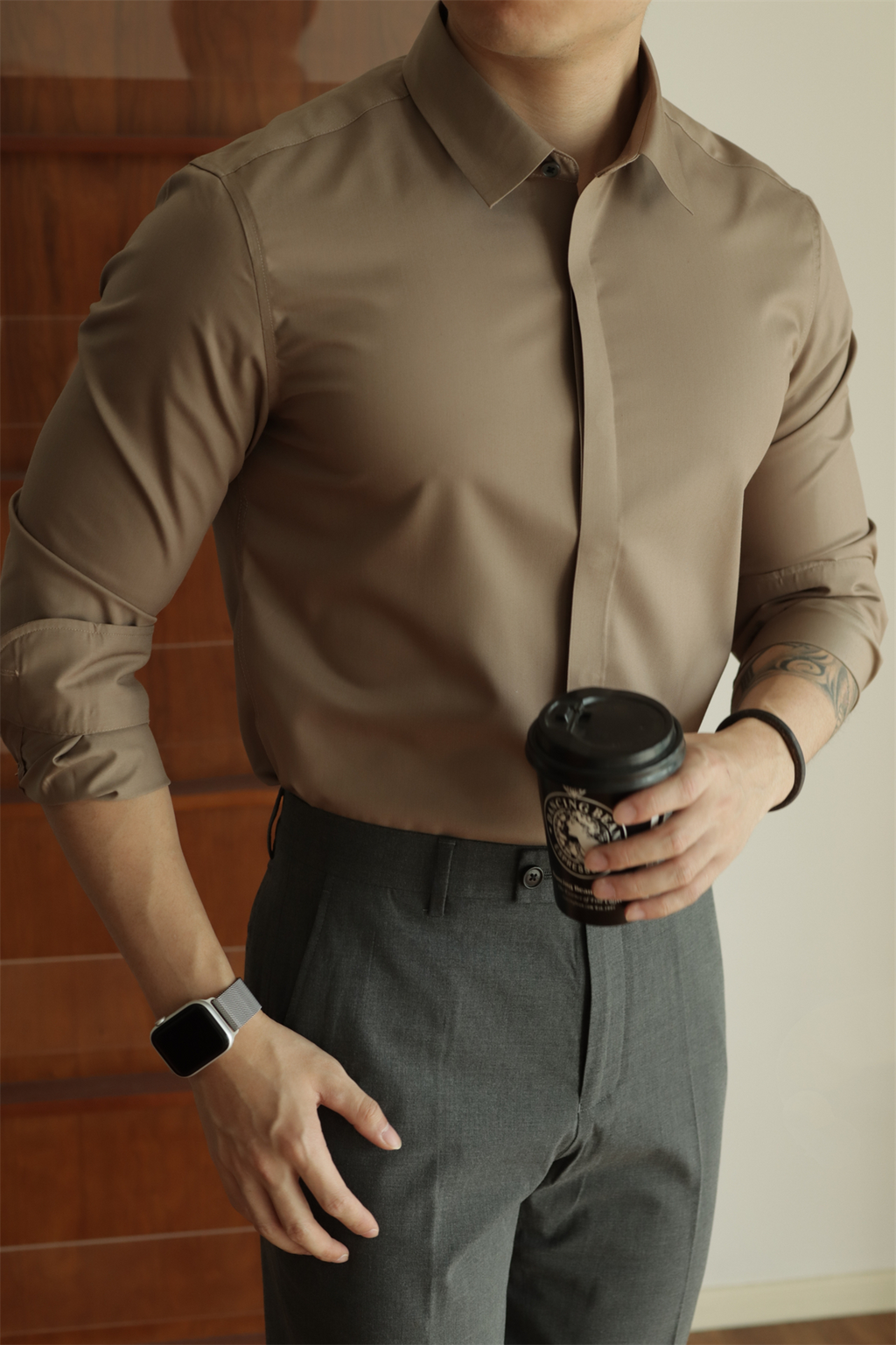 No-Iron Hidden-Placket Shirt