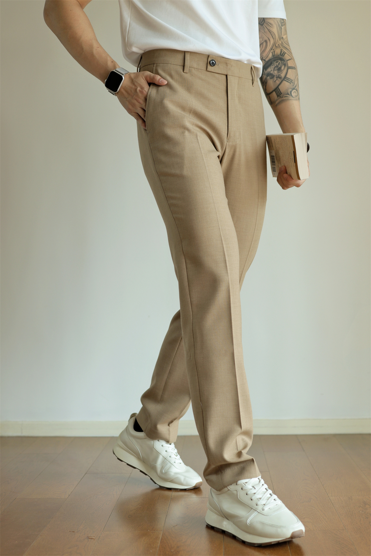 MONSEN Suitory Slim Stretch Non-Iron Trousers in Performance Blend product image