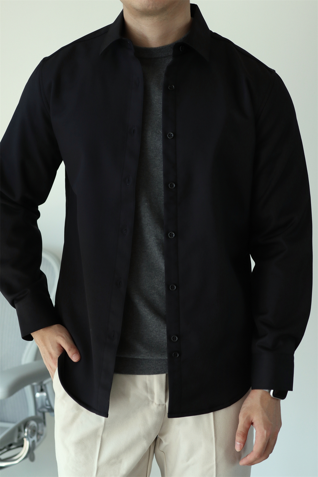 Non-Iron Fleece-Lined Stretch Shirt