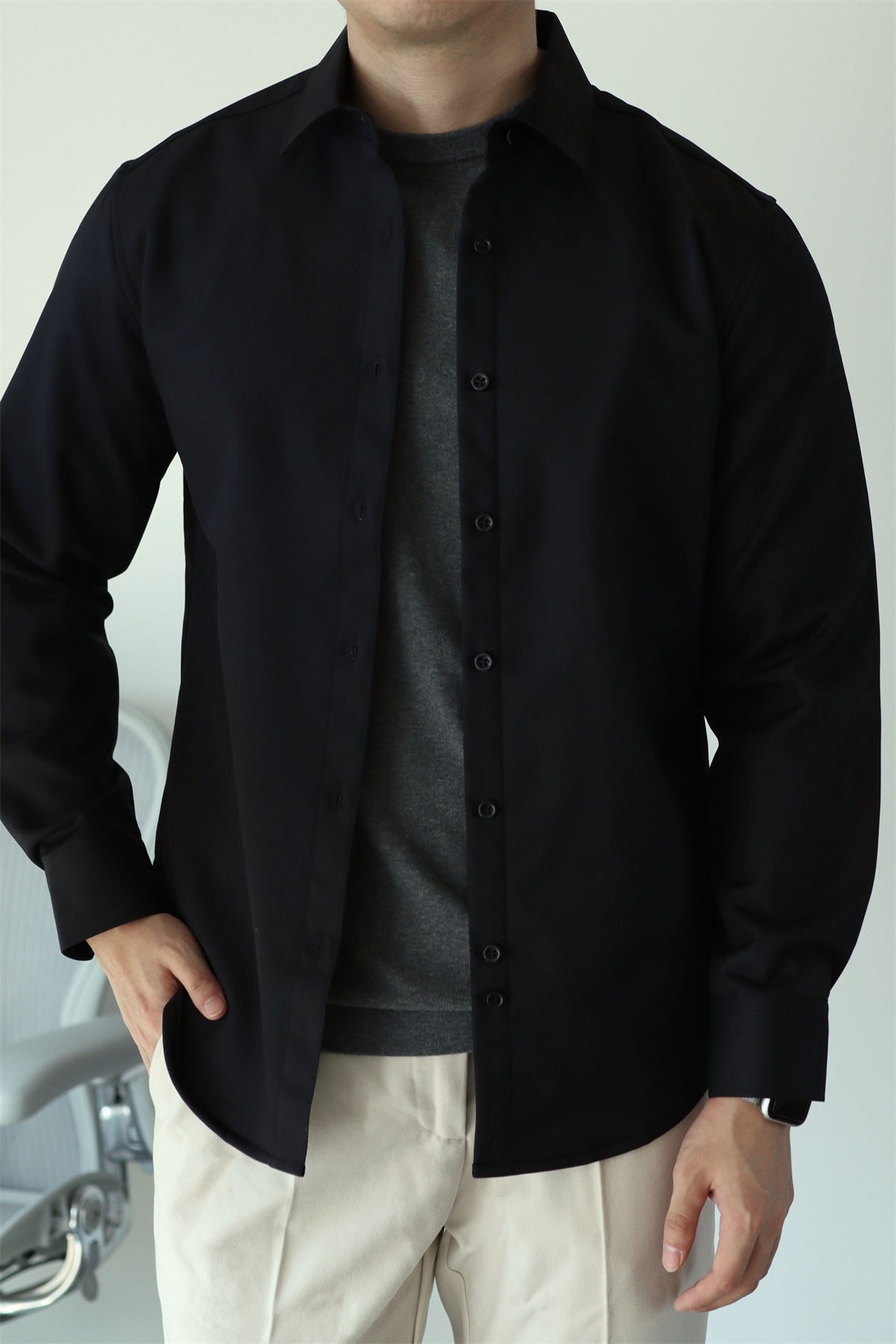 Non-Iron Fleece-Lined Stretch Shirt