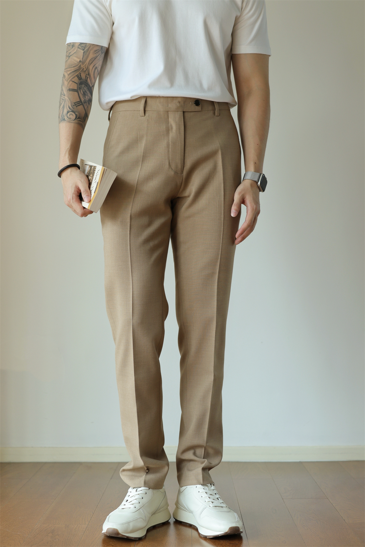 MONSEN Suitory Slim Stretch Non-Iron Trousers in Performance Blend product image