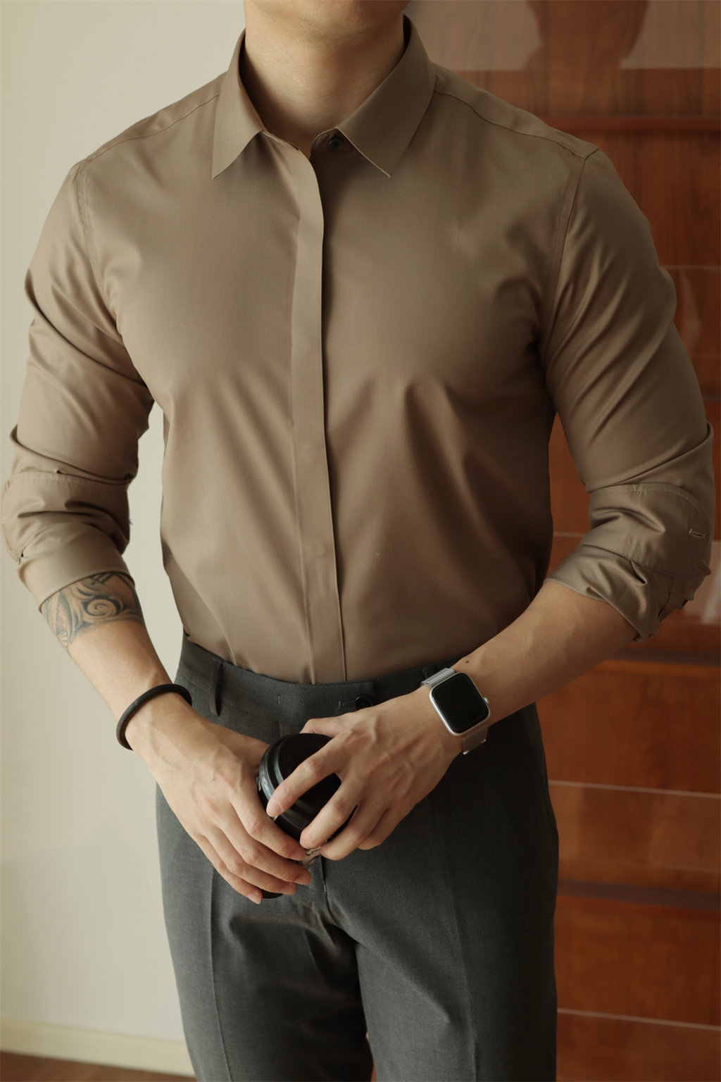 No-Iron Hidden-Placket Shirt