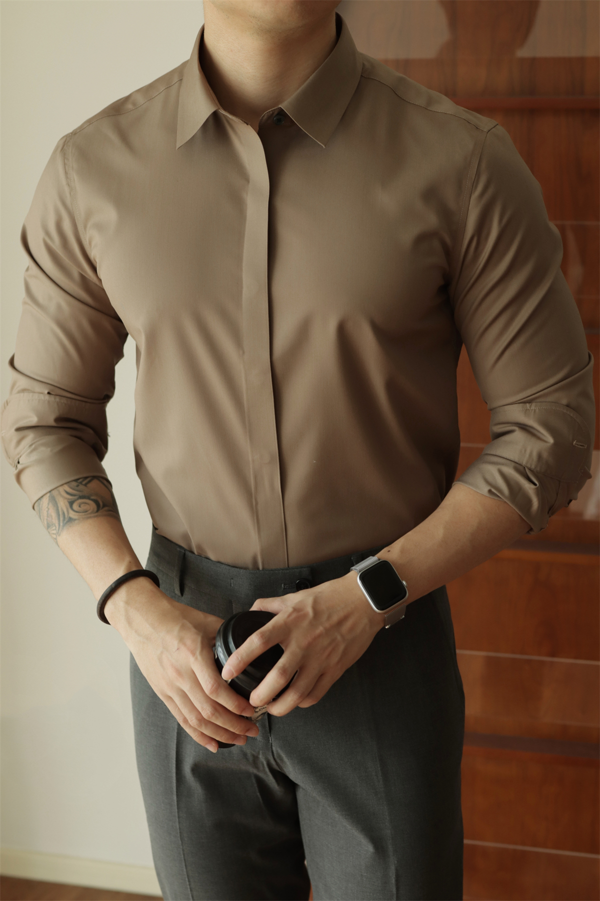 No-Iron Hidden-Placket Shirt