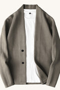 MONSEN Suitory Slim Cardigan in Denim front view