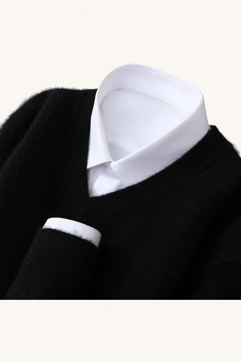 MONSEN Suitory 100% Wool V-Neck Sweater product image