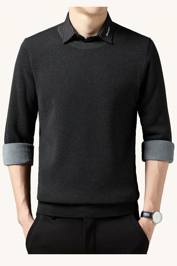 MONSEN Suitory Fake Two-Piece Sweater in Performance Blend product image