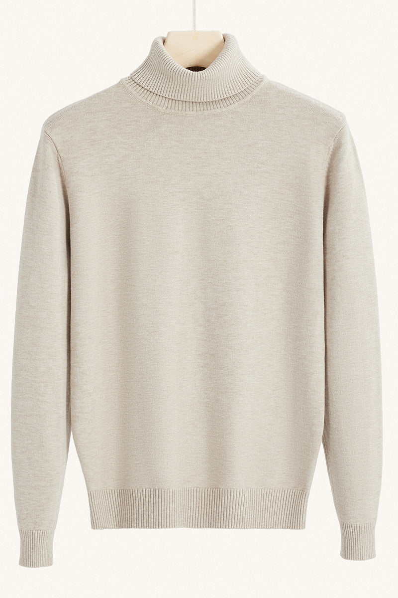MONSEN Suitory Slim Clean Turtleneck Sweater in Denim product image