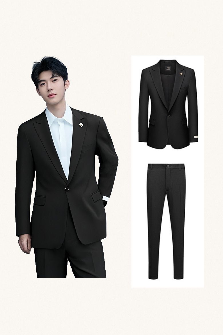 MONSEN Suitory Slim-Fit British Style Solid Suit in Performance Blend product image