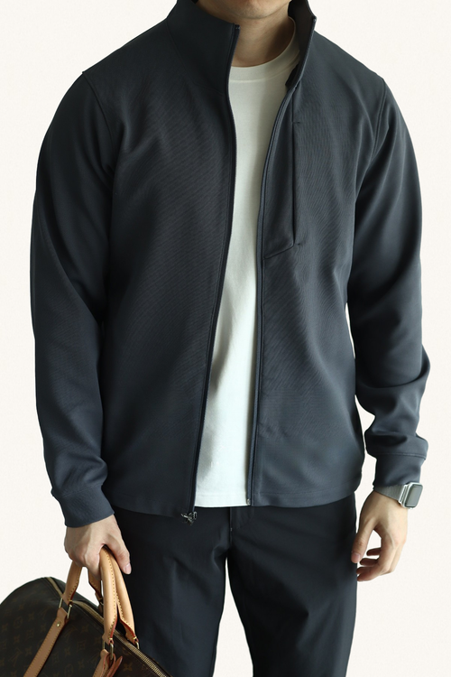 MONSEN Suitory 4-Way Stretch Stand-Collar Outerwear Jacket in Performance Blend front view