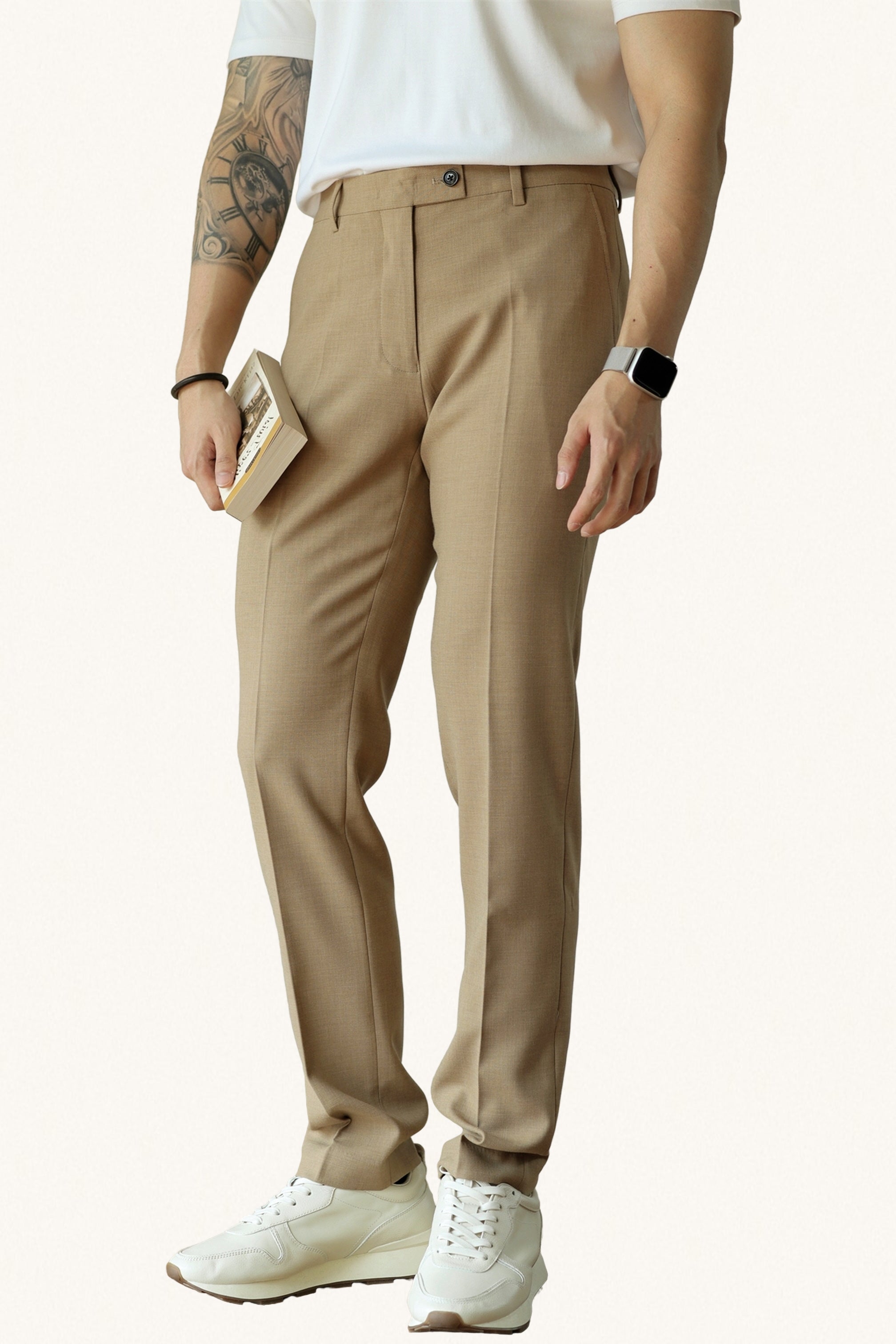 MONSEN Suitory Slim Stretch Non-Iron Trousers in Performance Blend product image