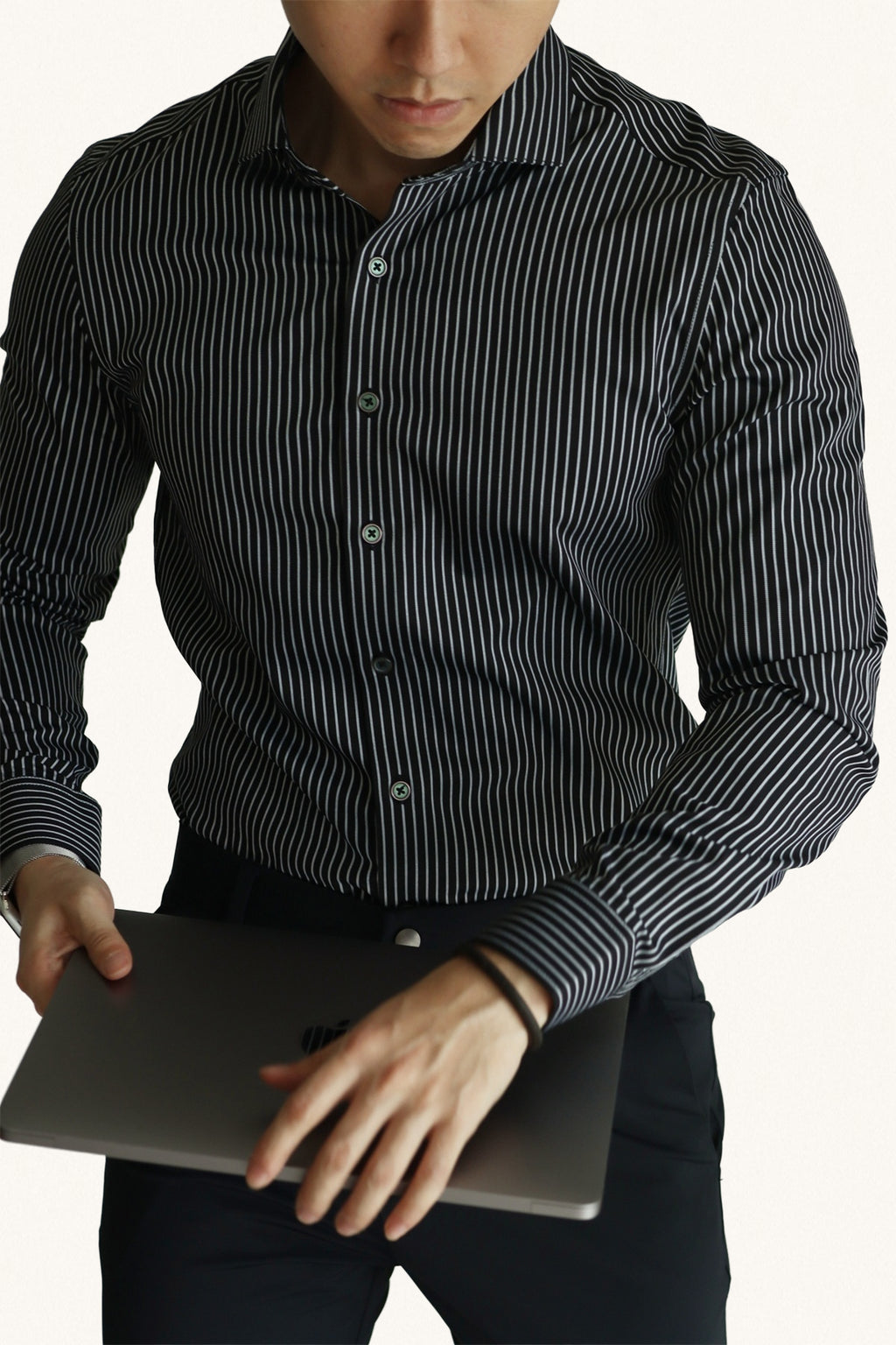 MONSEN Suitory Lenzing Modal Vertical-Stripe Shirt in Performance Blend product image