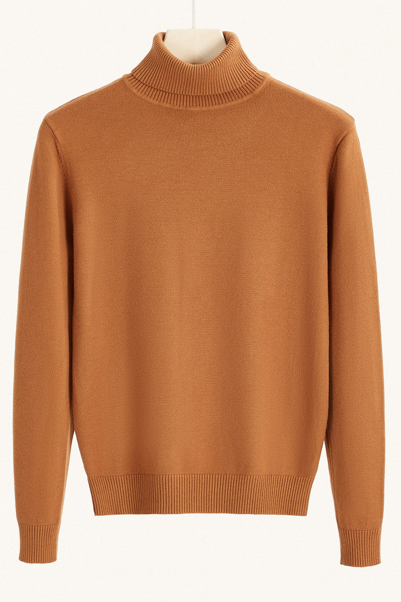 MONSEN Suitory Slim Clean Turtleneck Sweater in Denim product image