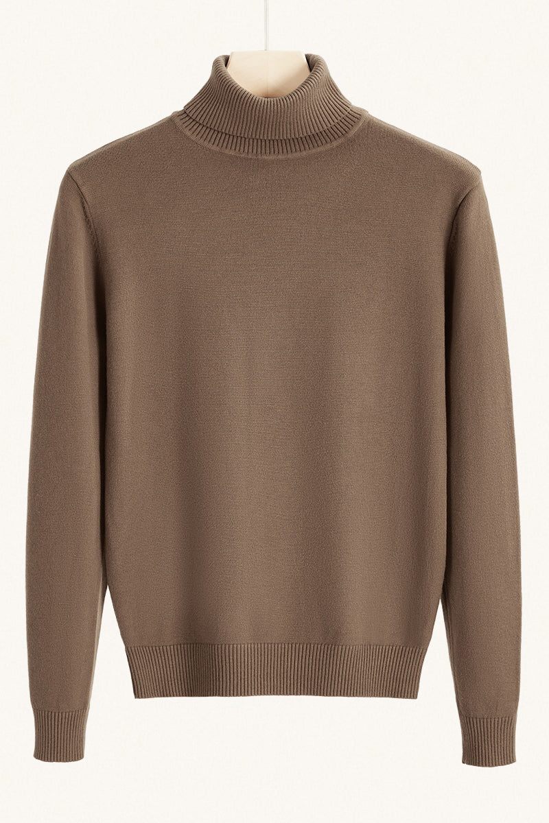MONSEN Suitory Slim Clean Turtleneck Sweater in Denim product image