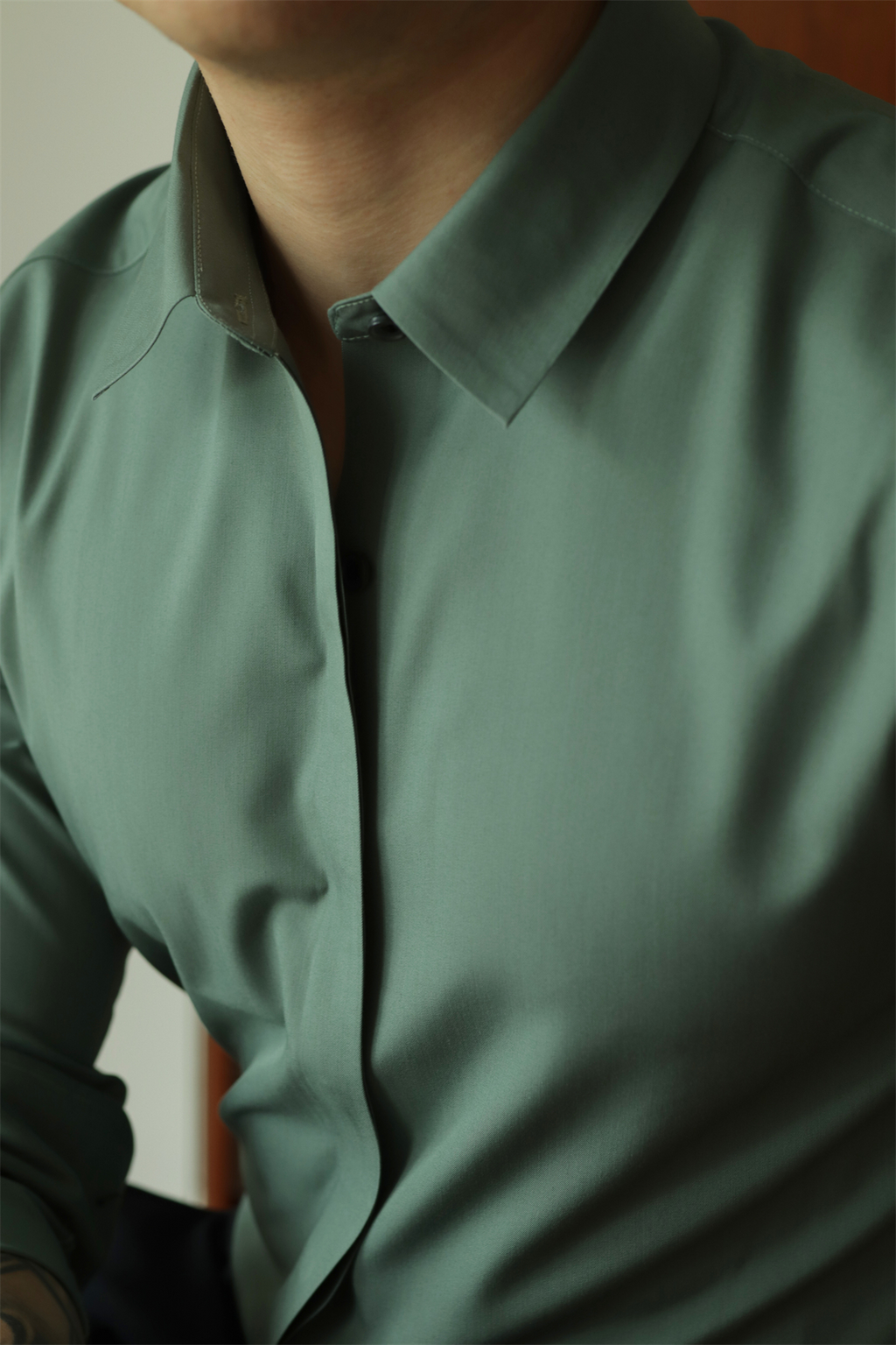 No-Iron Hidden-Placket Shirt