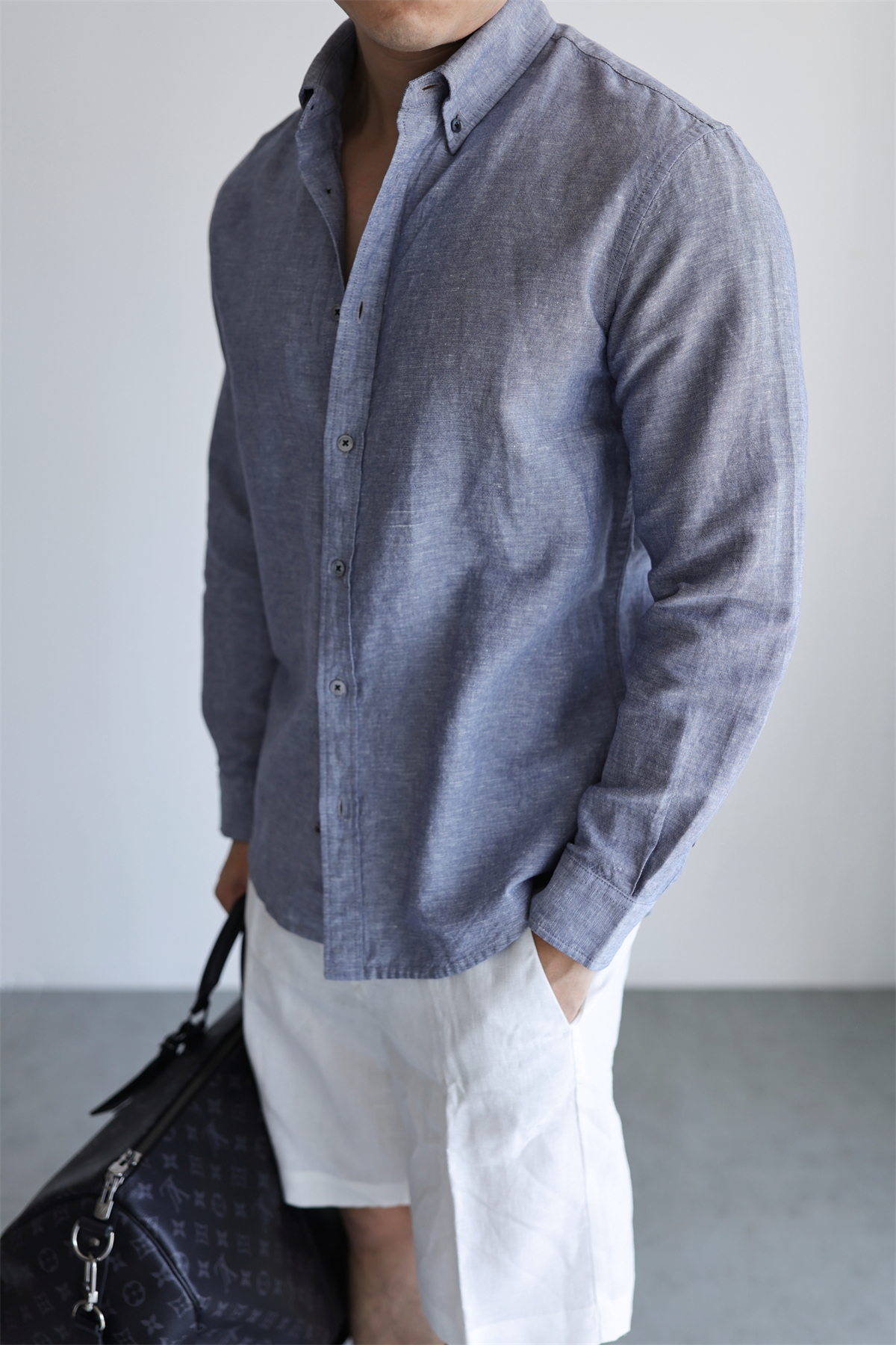 Linen-Cotton Yarn-Dyed Shirt