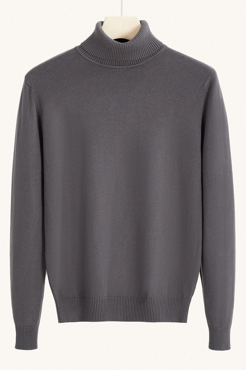 MONSEN Suitory Slim Clean Turtleneck Sweater in Denim product image