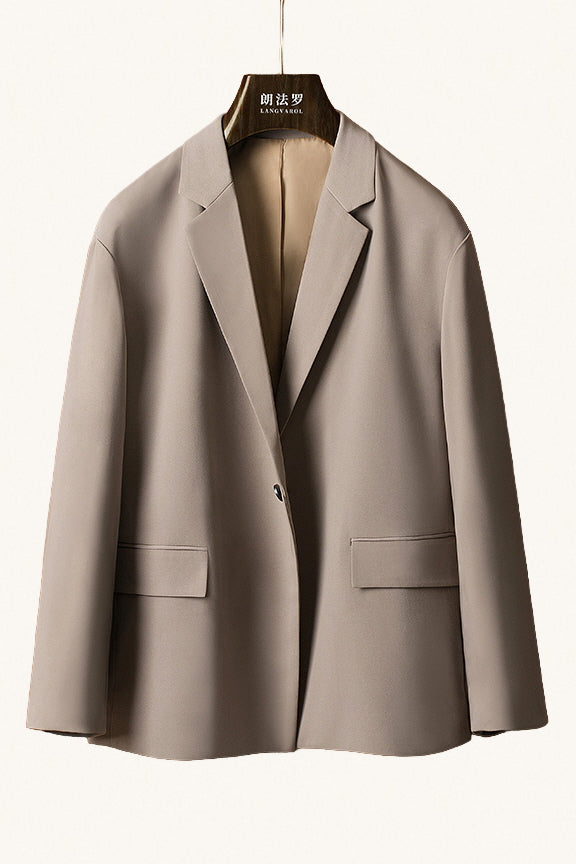 MONSEN Suitory High-Drape Relaxed Blazer in Performance Blend front view