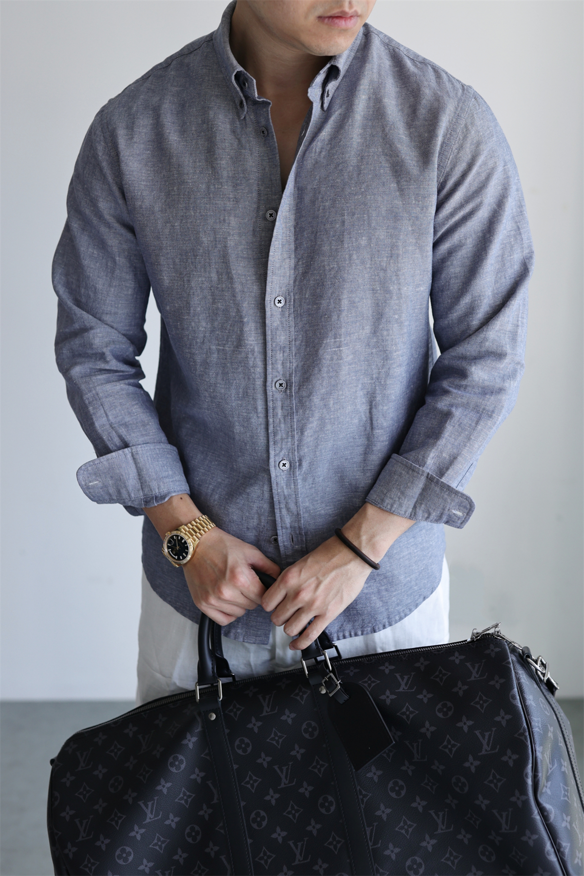 Linen-Cotton Yarn-Dyed Shirt