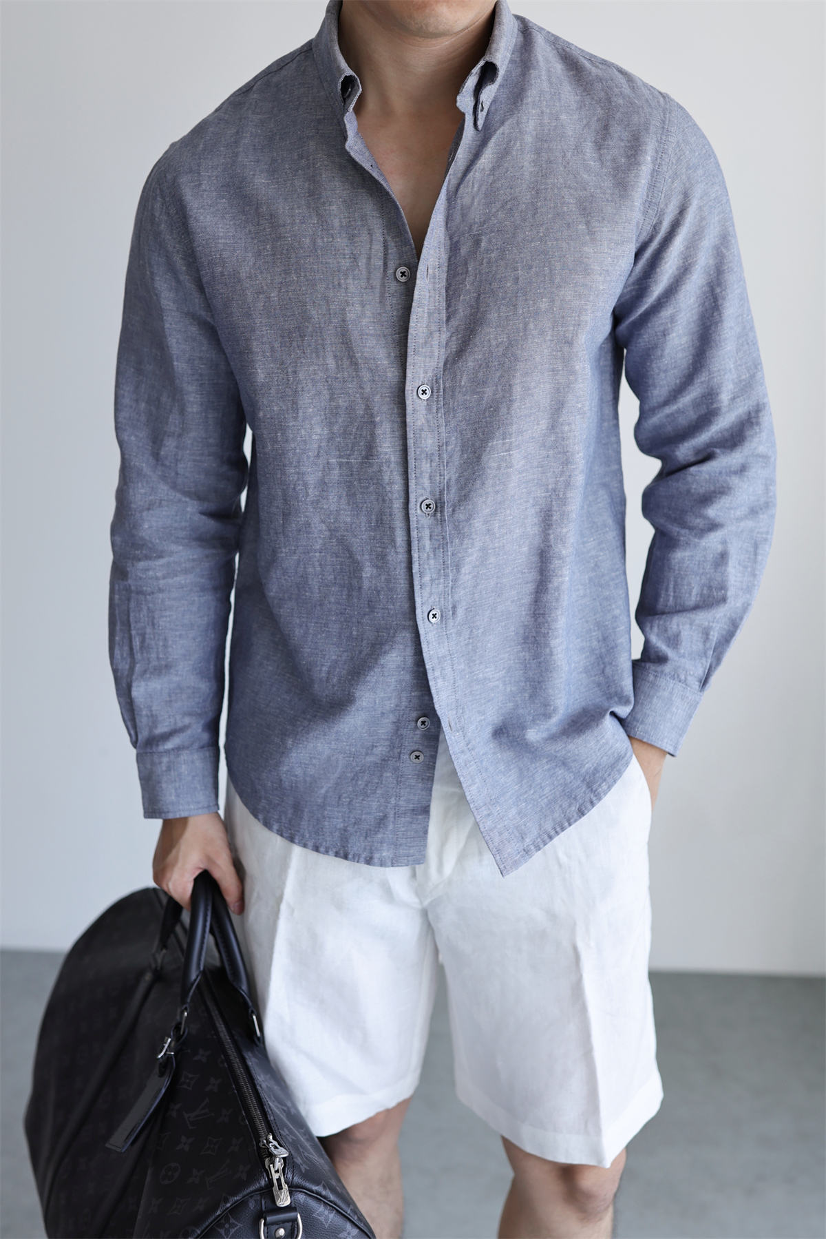 Linen-Cotton Yarn-Dyed Shirt