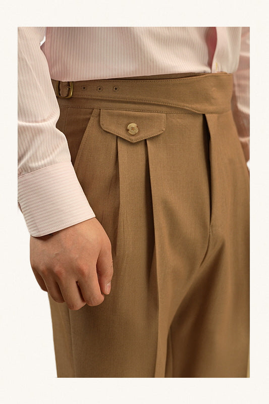 MONSEN Suitory Gurkha Double-Pleat Trousers in Performance Blend product image