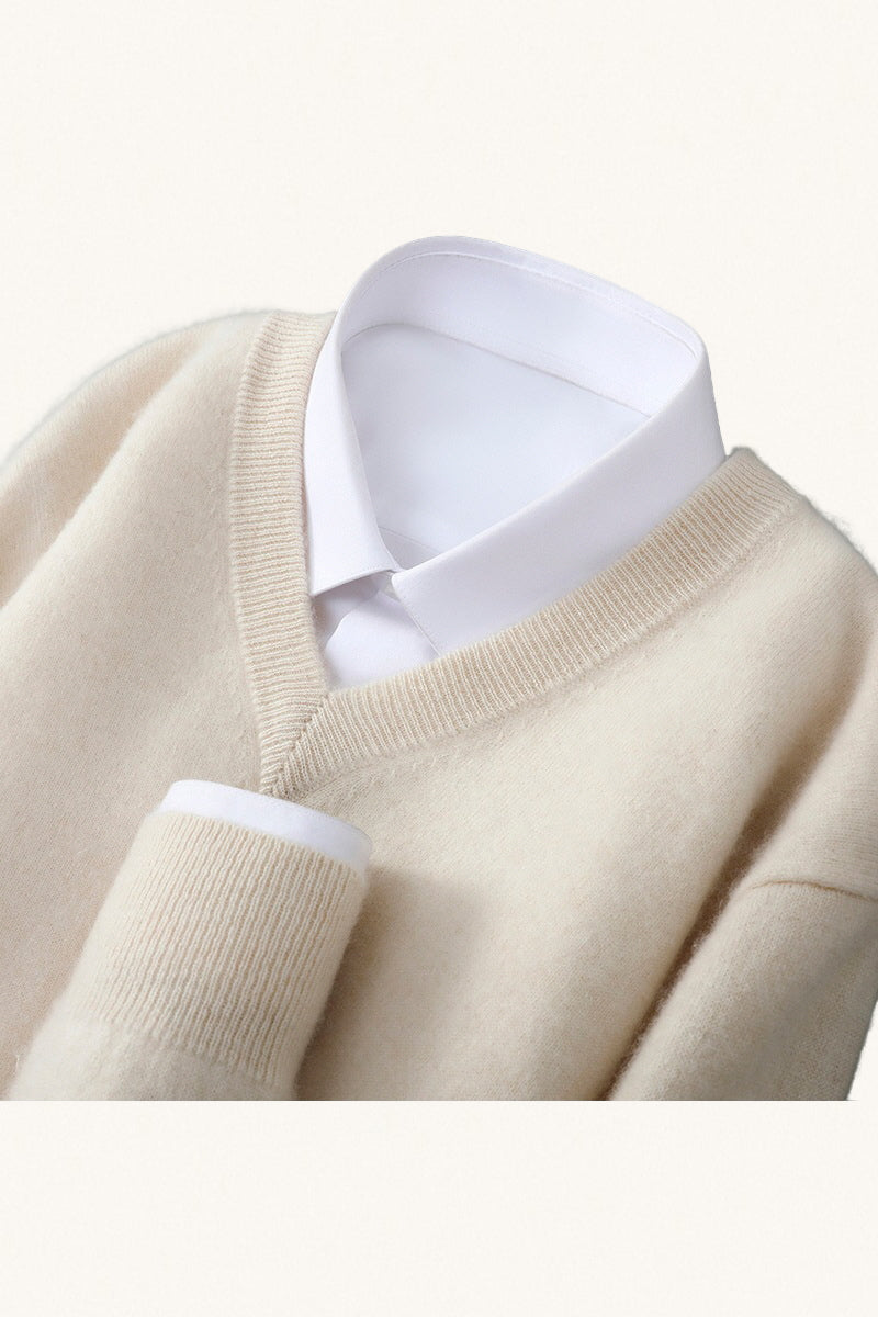 MONSEN Suitory 100% Wool V-Neck Sweater product image