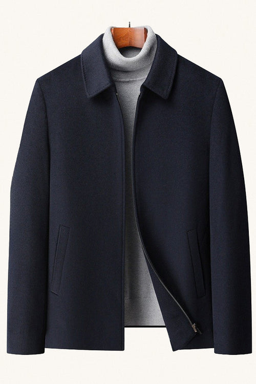 MONSEN Suitory 100% Wool Double-Faced Short Coat front view
