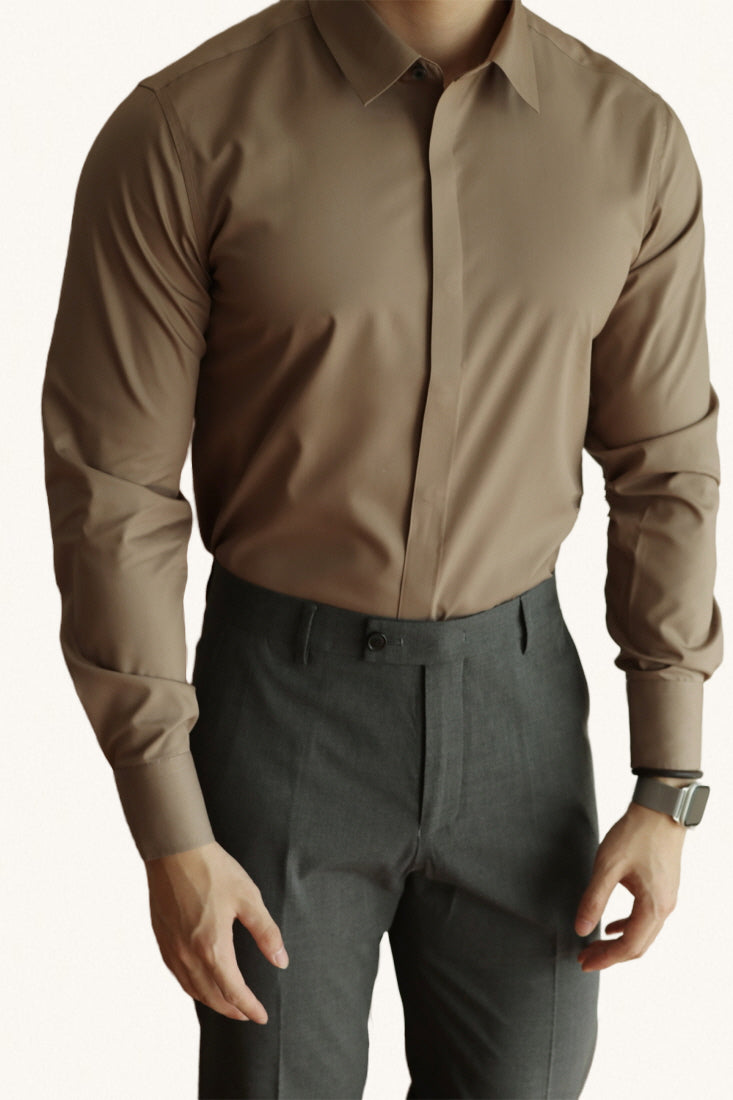 MONSEN Suitory No-Iron Hidden-Placket Shirt in Performance Blend product image