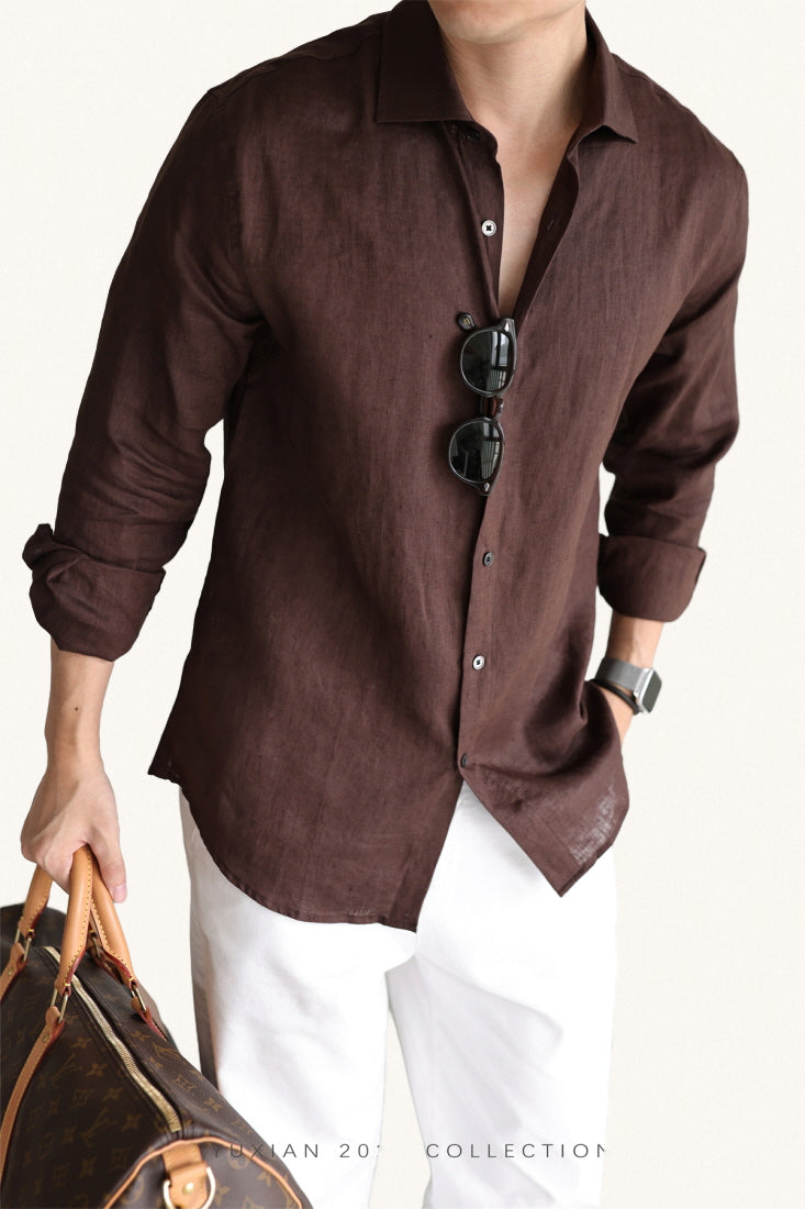 MONSEN Suitory 100% Linen Long-Sleeve Shirt product image