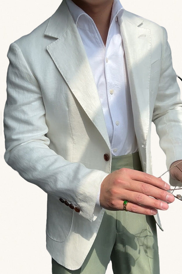 MONSEN Suitory SB, Slim 100% Linen Blazer front view