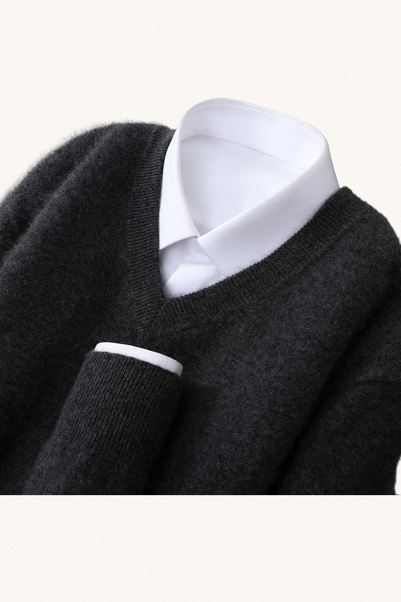 MONSEN Suitory 100% Wool V-Neck Sweater product image