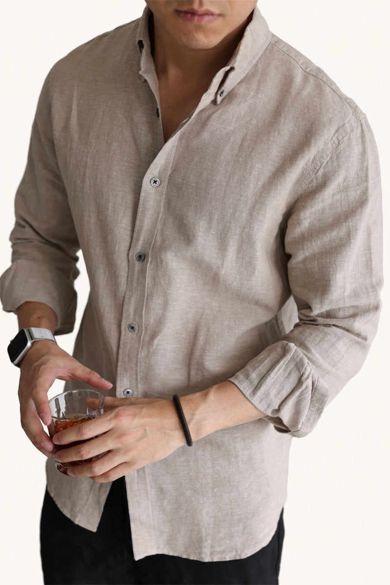 MONSEN Suitory Linen-Cotton Yarn-Dyed Shirt product image