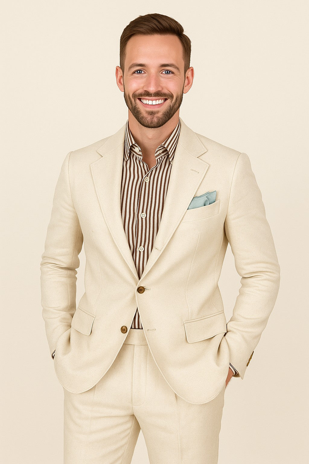 MONSEN Suitory Linen Half-Lined Single-Breasted Suit product image