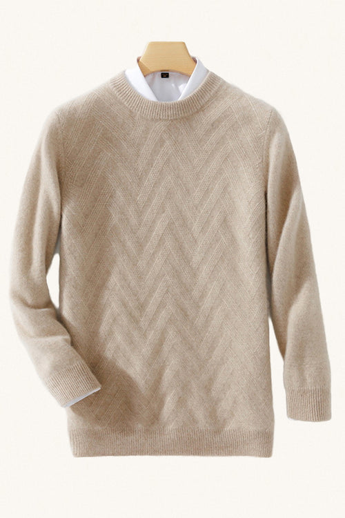 MONSEN Suitory AW 100% Wool Crew Thick Sweater front view