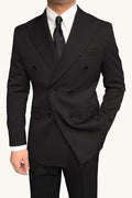 MONSEN Suitory Double-Breasted Peak-Lapel Suit in Performance Blend front view