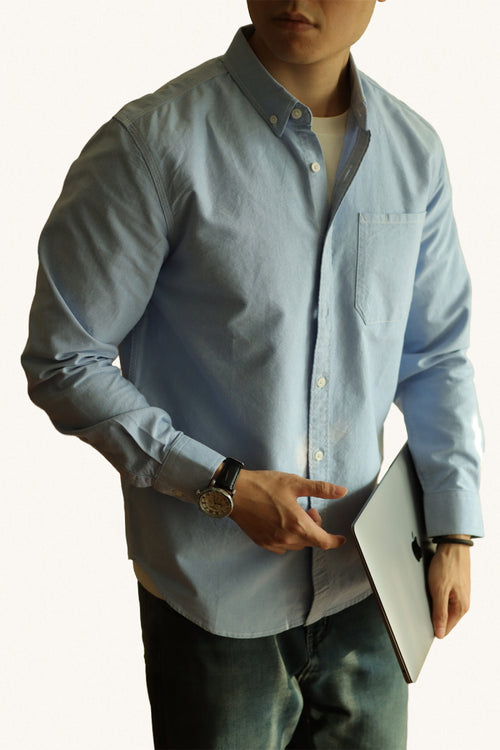 MONSEN Suitory 100% Cotton Oxford Shirt front view