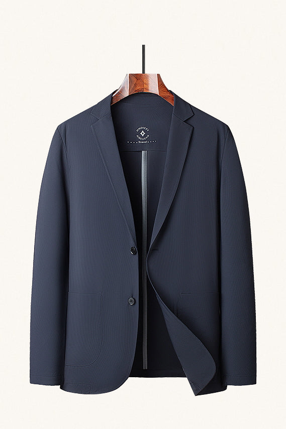 MONSEN Suitory Ice-Silk Waffle Lightweight Blazer in Silk Blend front view