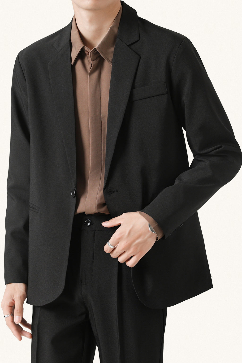 MONSEN Suitory Hong Kong-Inspired Retro Casual Blazer in Denim product image