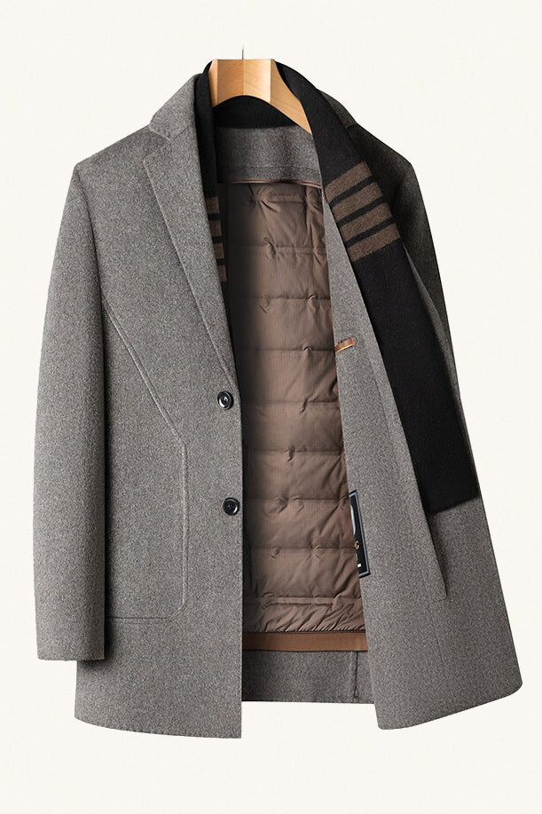 MONSEN Suitory Goose-Down Liner Wool Overcoat product image