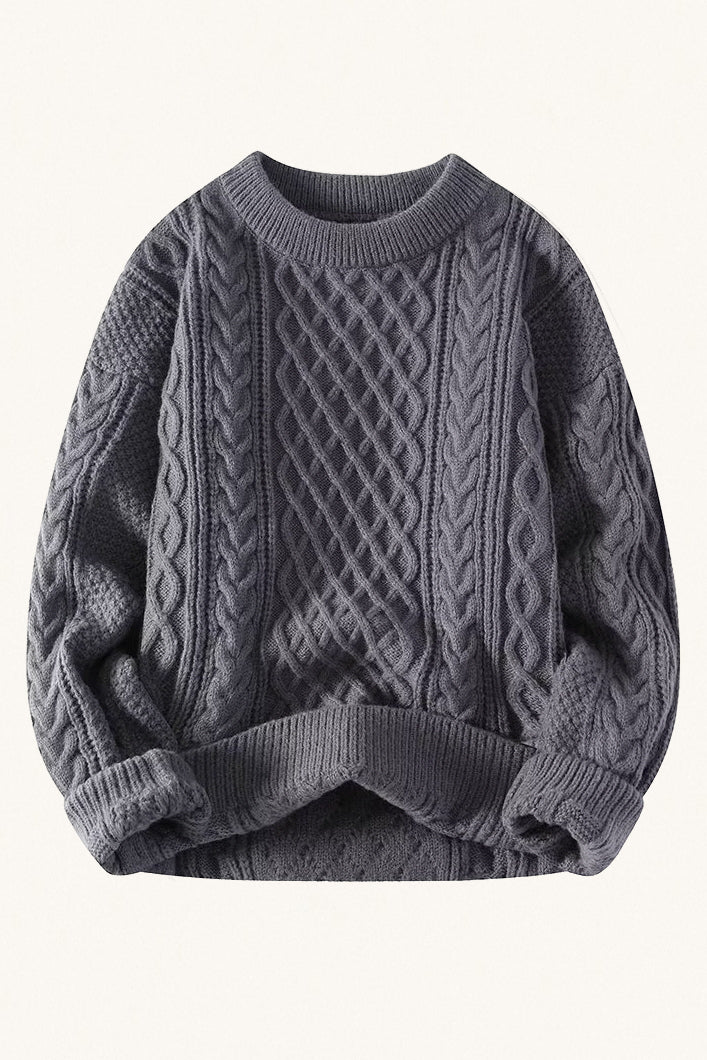 MONSEN Suitory Cable-Knit Crewneck Sweater in Wool product image