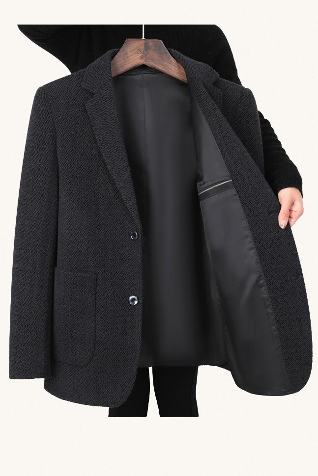MONSEN Suitory Easy-Care Relaxed Fit Single Blazer in Cotton front view