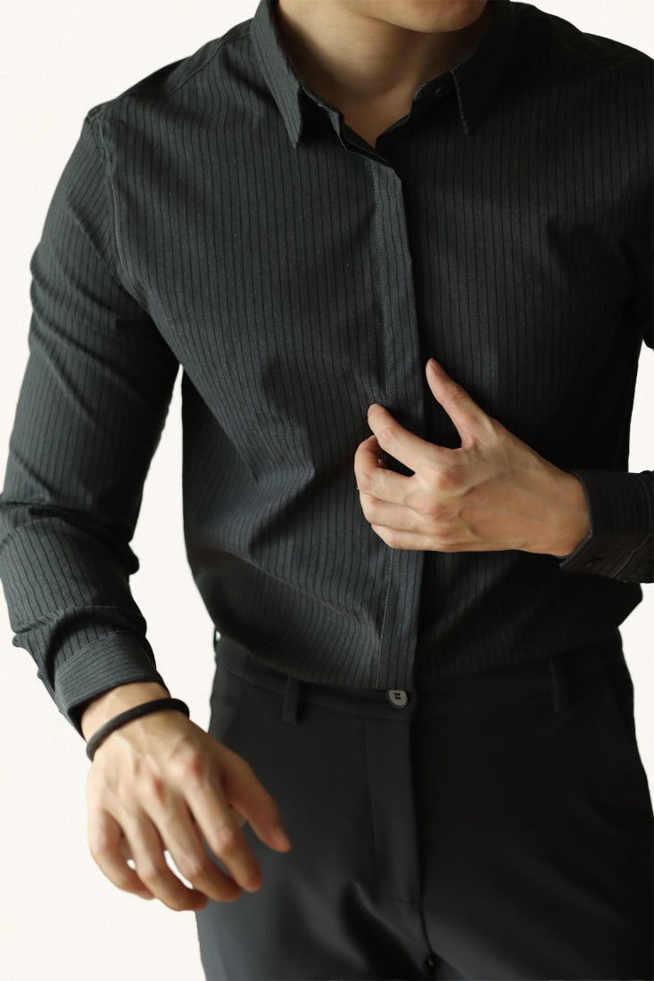 MONSEN Suitory Wrinkle-Free Striped Shirt in Performance Blend product image