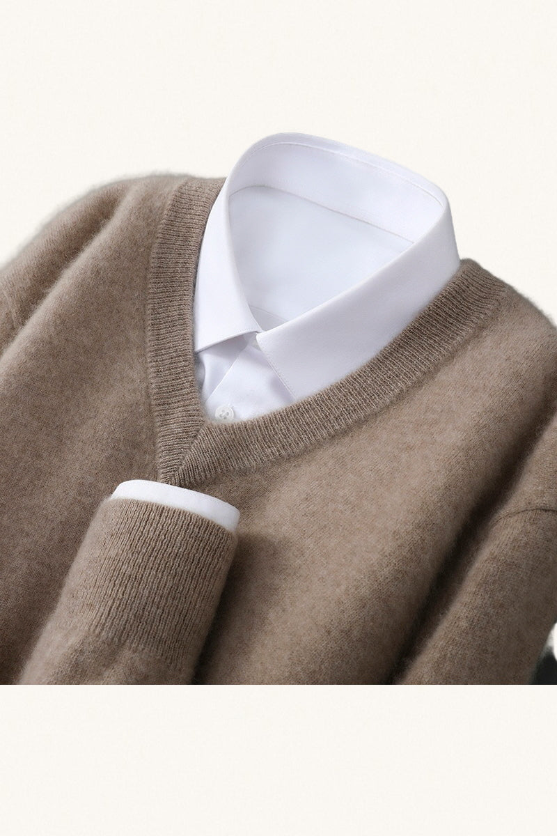 MONSEN Suitory 100% Wool V-Neck Sweater product image