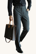 MONSEN Suitory Slim Stretch Non-Iron Trousers in Performance Blend front view