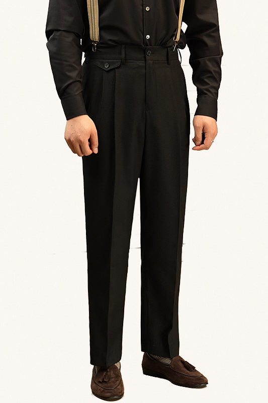 MONSEN Suitory Wrinkle-Resistant Straight Trousers in Performance Blend front view